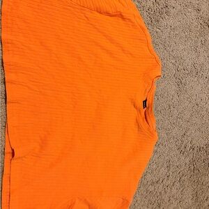 Bright Orange Ribbed T-Shirt